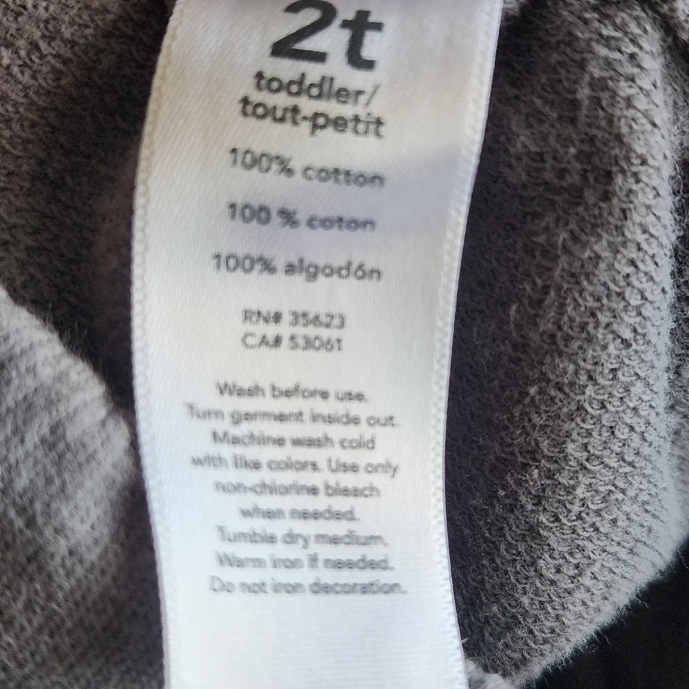 Carter's Fleece Top + Jogger Set 2T Stripes Gray Ivory